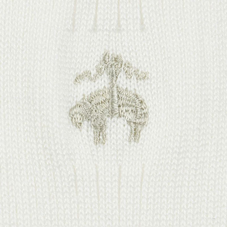 ワンポイント刺繍リブソックス